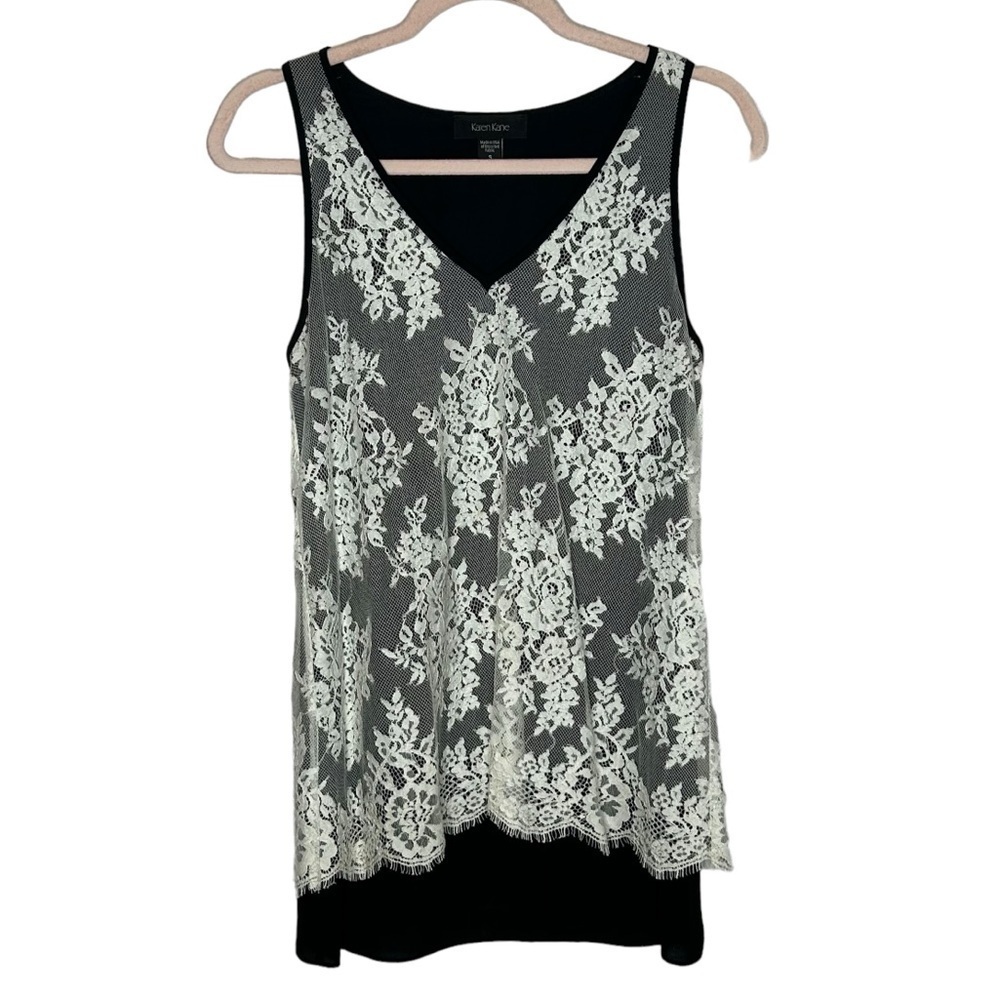 Karen Kane Lace Overlay Sleeveless Top
